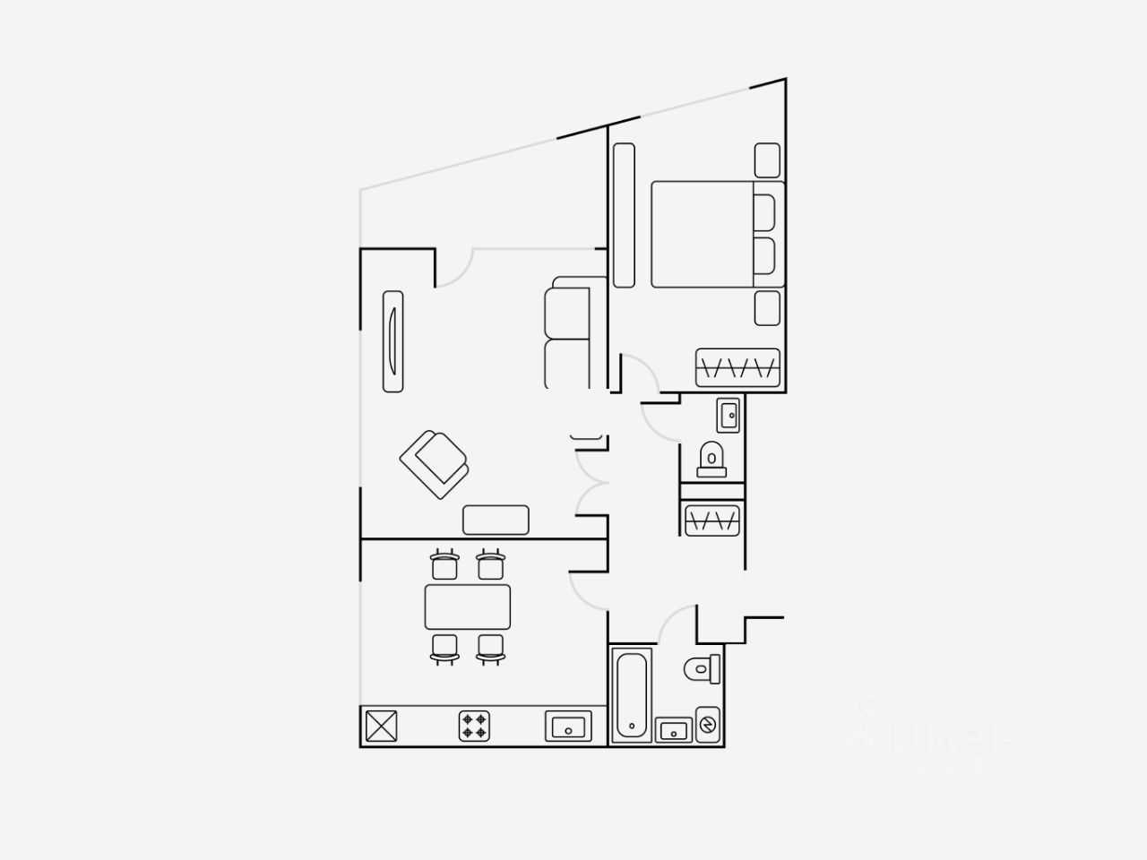 2-комнатная квартира, 64 м² — фотография 2