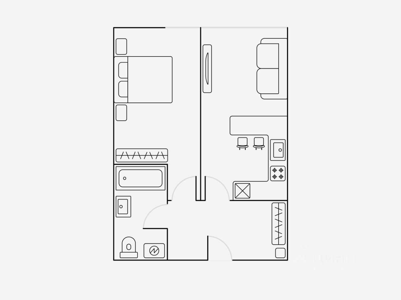 2-комнатная квартира, 46 м² — фотография 2