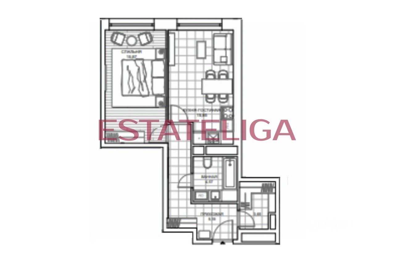 2-комнатная квартира, 50 м² — фотография 2