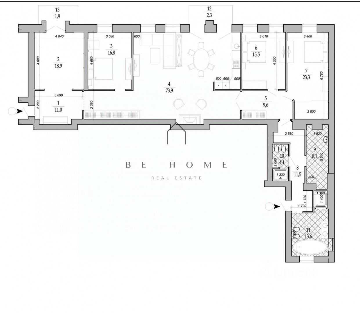 4-комнатная квартира, 172,8 м² — фотография 2