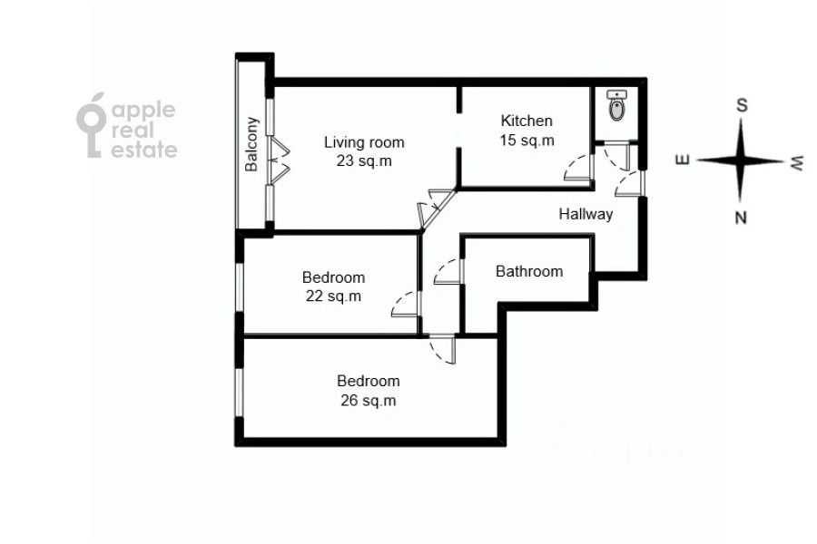 3-комнатная квартира, 118 м² — фотография 2