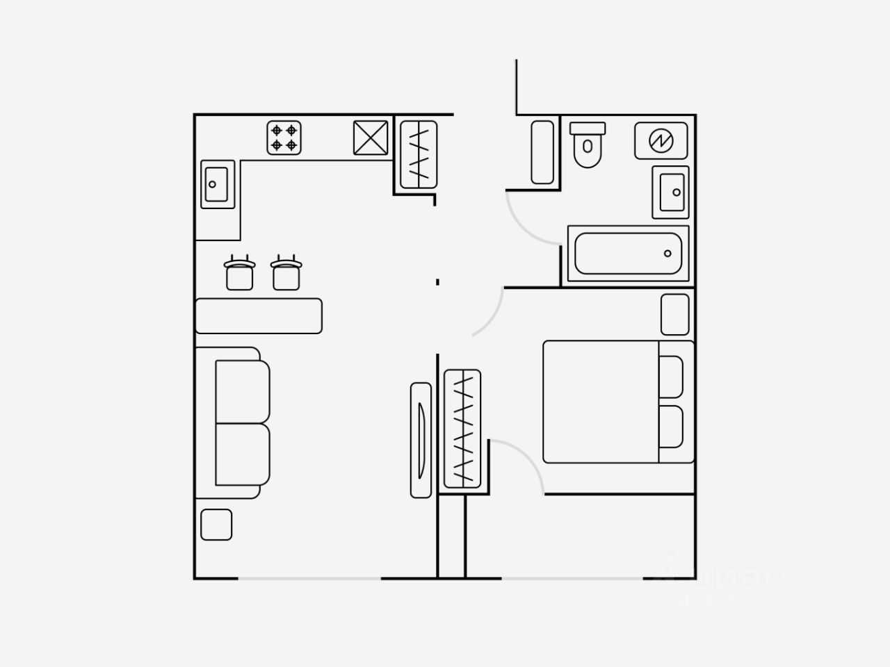2-комнатная квартира, 41 м² — фотография 2