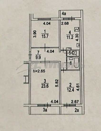 3-комнатная квартира, 76,7 м² — фотография 2