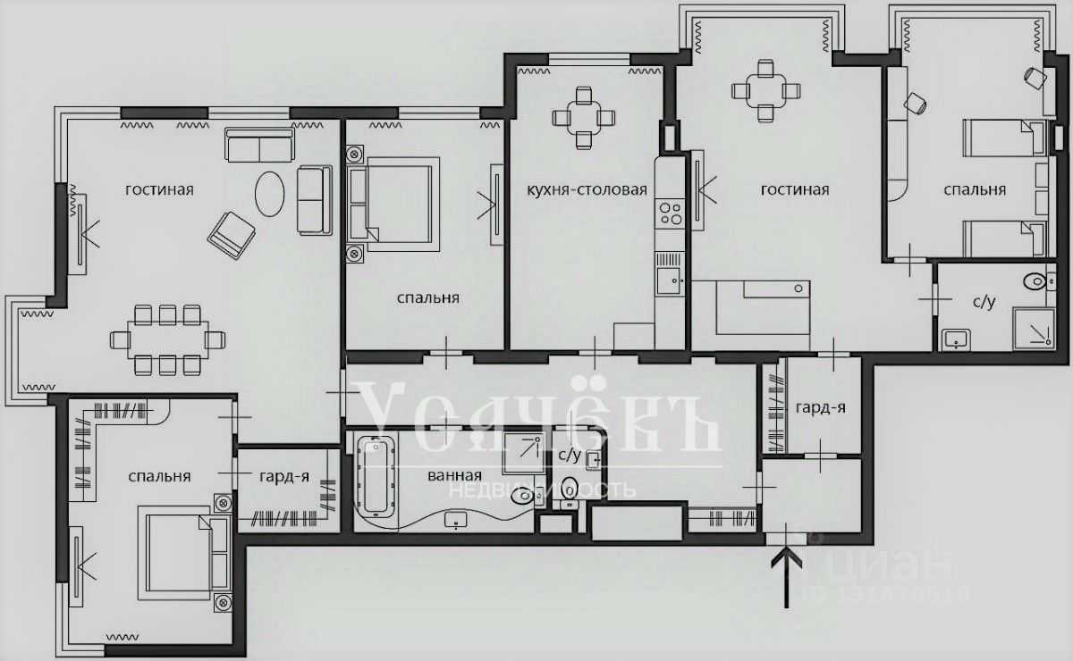 4-комнатная квартира, 220 м² — фотография 2