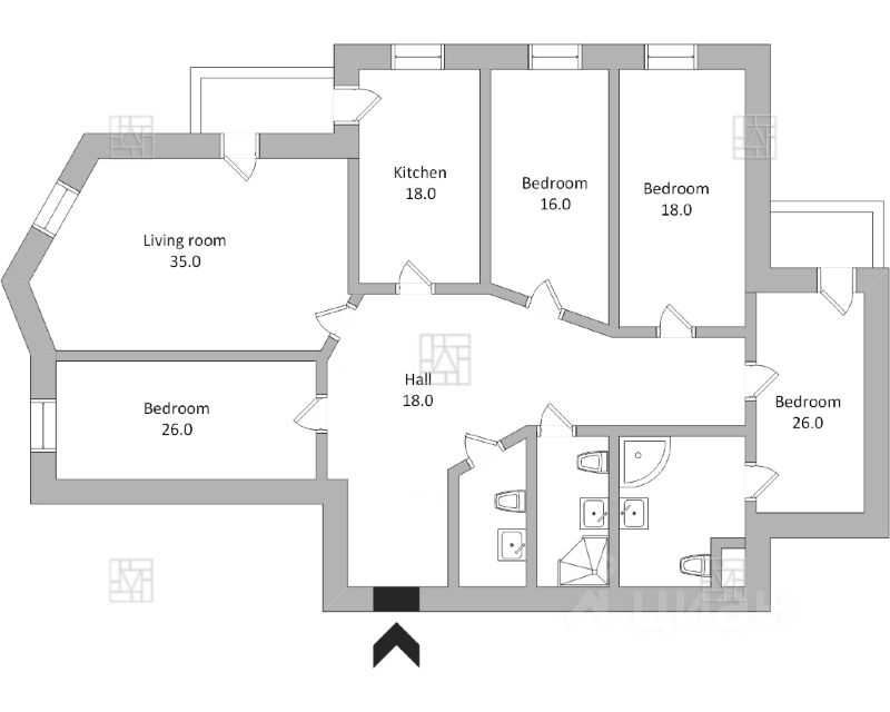 5-комнатная квартира, 211 м² — фотография 2