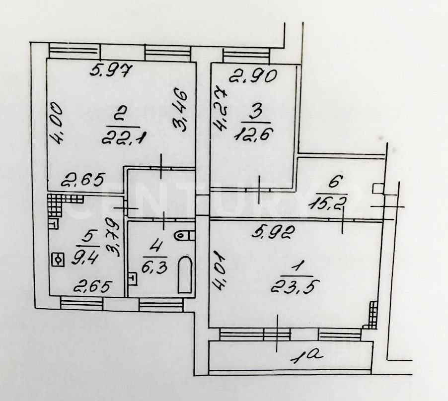 3-комнатная квартира, 89,1 м² — фотография 2
