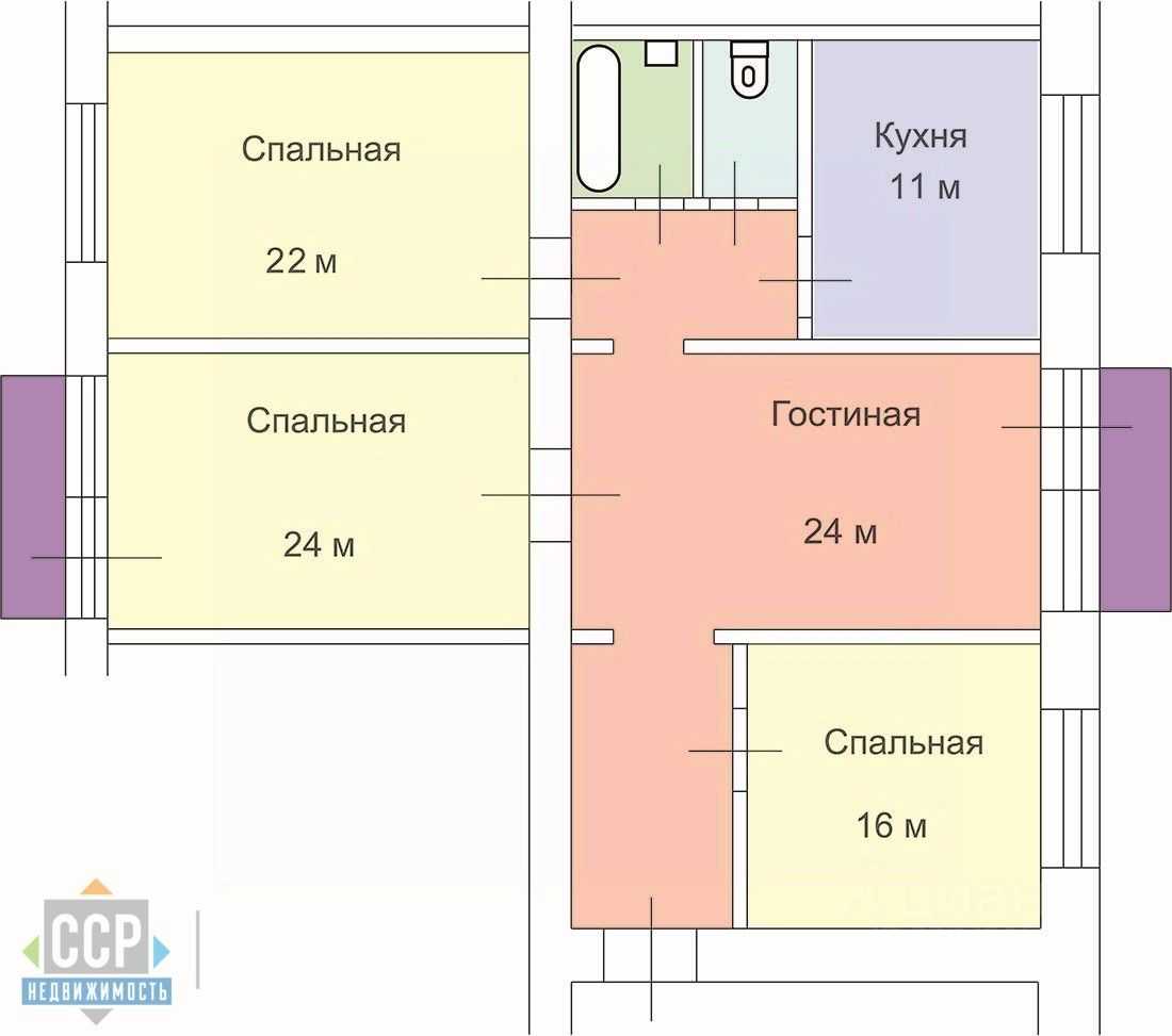4-комнатная квартира, 110 м² — фотография 2