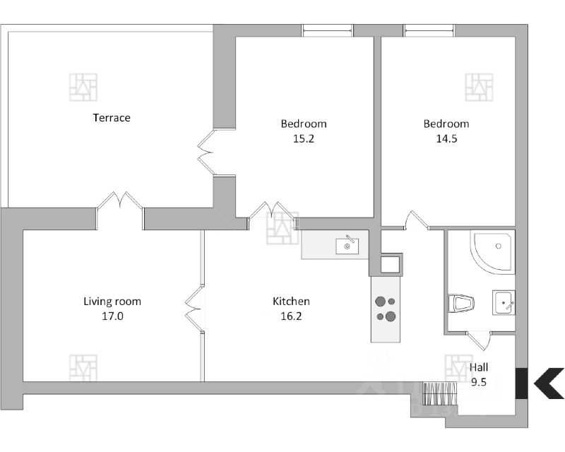 4-комнатная квартира, 100 м² — фотография 2