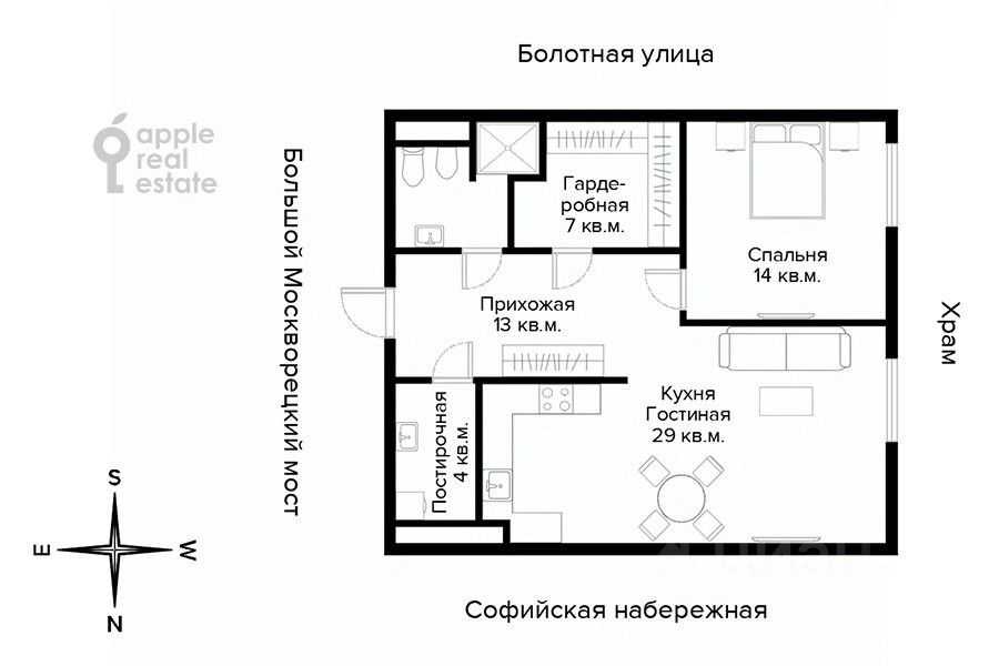 2-комнатная квартира, 73 м² — фотография 2