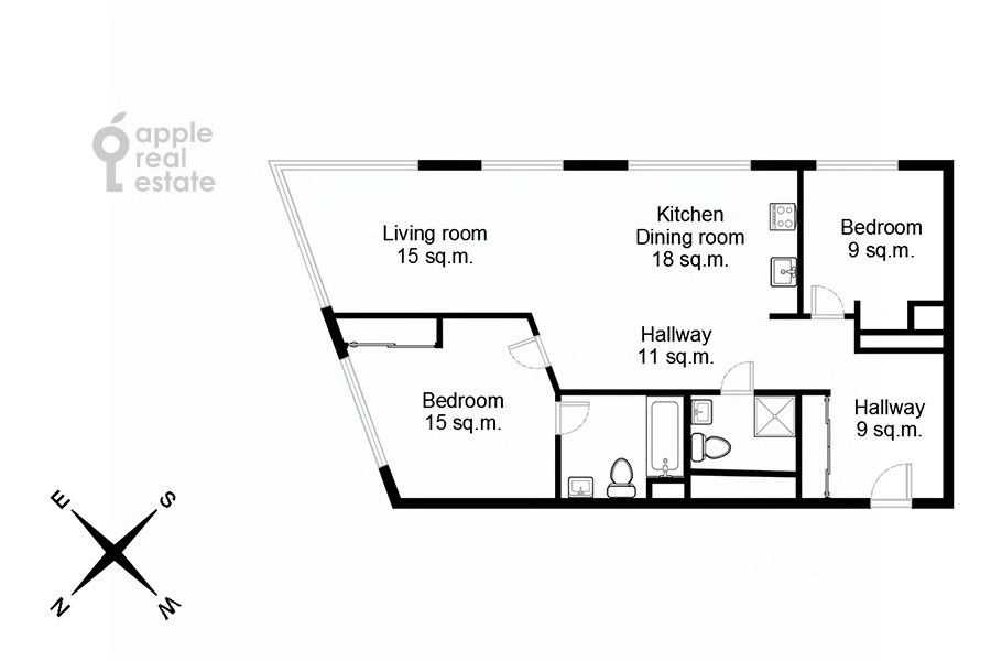 3-комнатная квартира, 90 м² — фотография 2