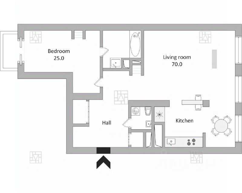 2-комнатная квартира, 120 м² — фотография 2