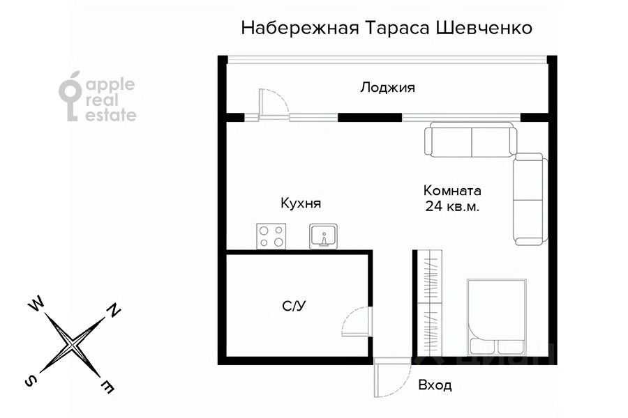 1-комнатная квартира, 40 м² — фотография 2
