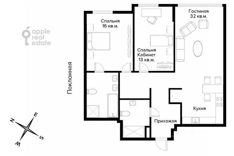 3-комнатная квартира, 85 м² — фотография 2
