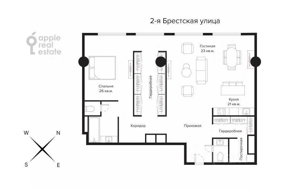 2-комнатная квартира, 113,5 м² — фотография 2