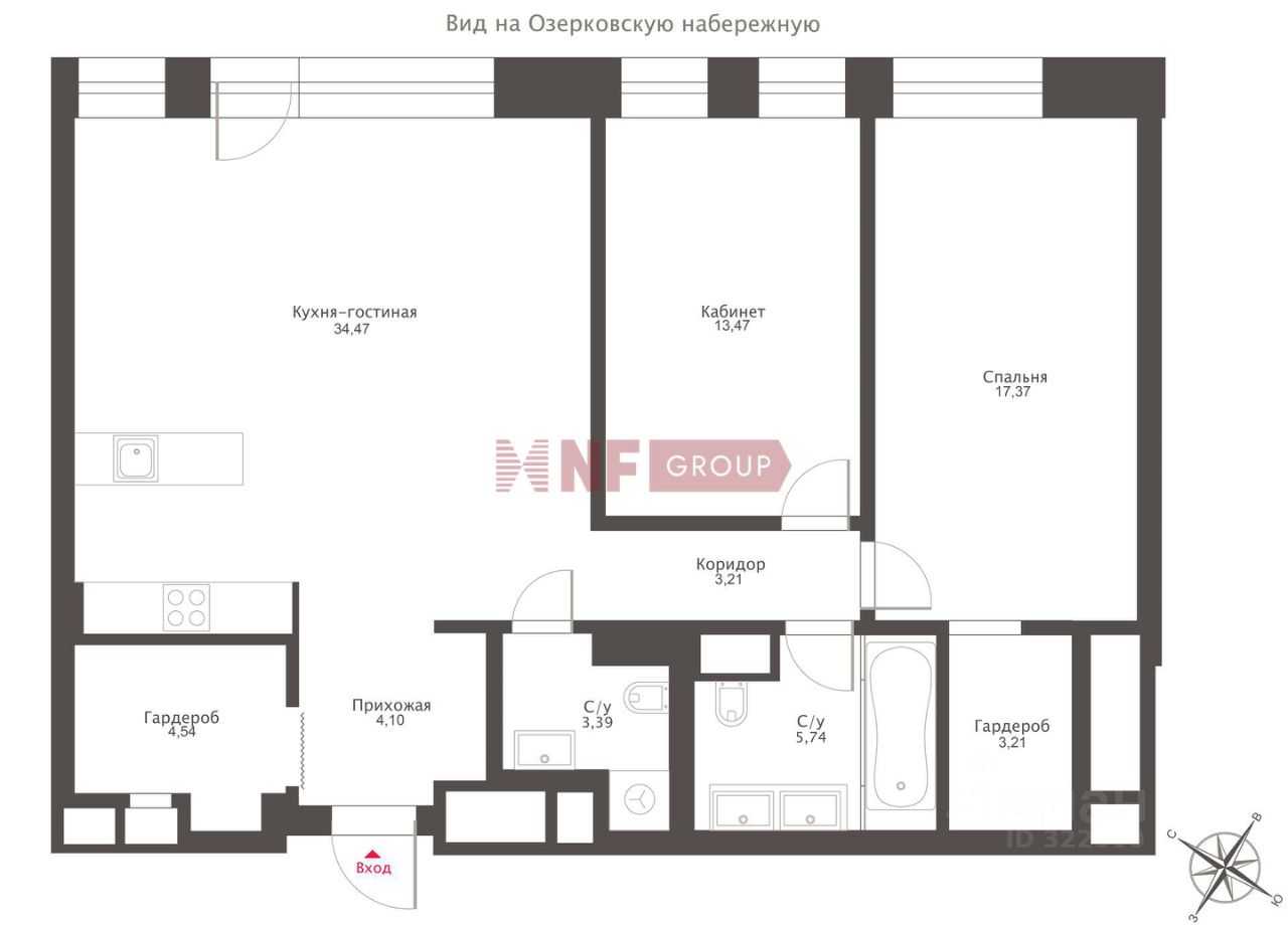 3-комнатная квартира, 93 м² — фотография 2