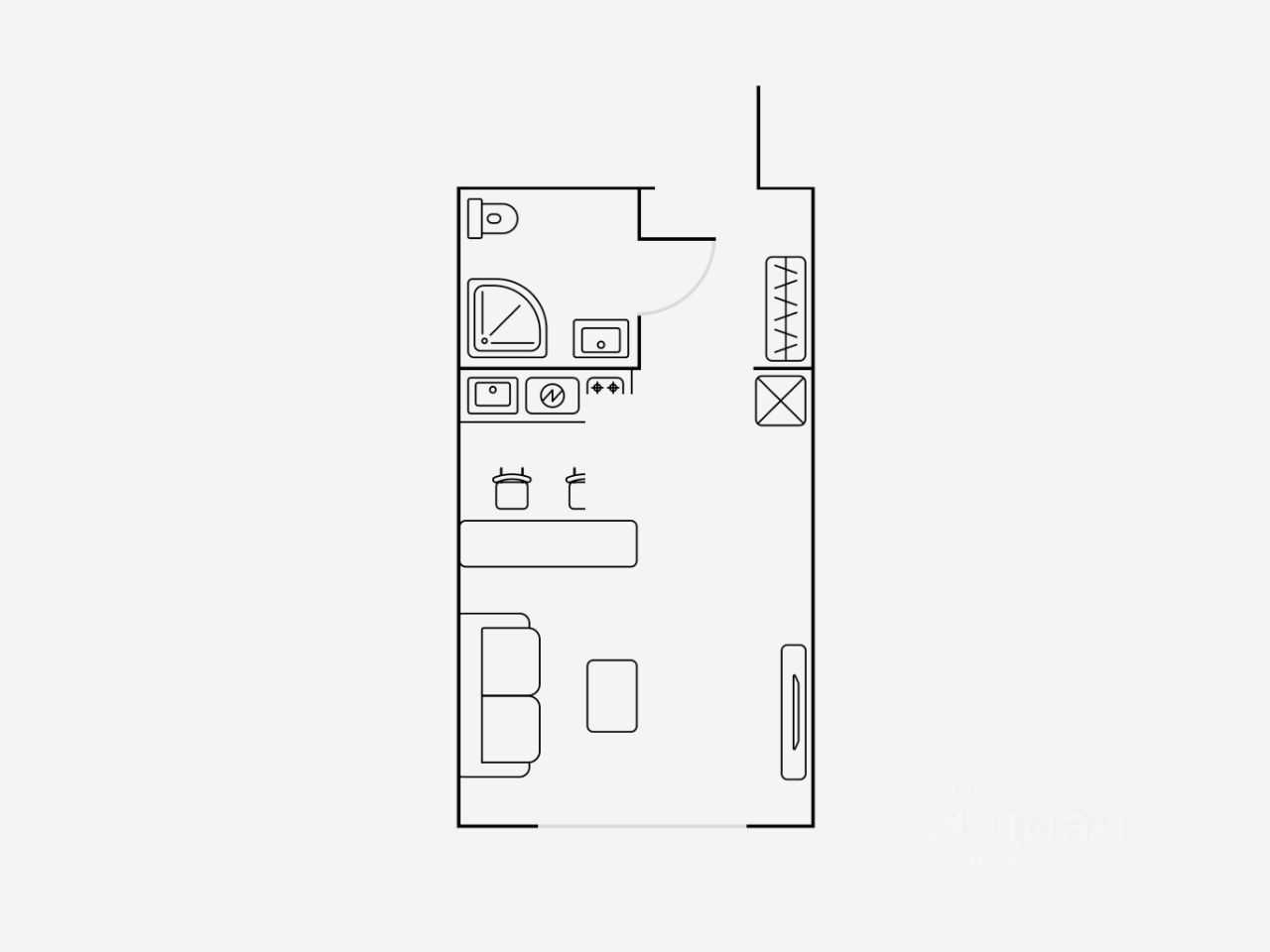1-комнатная квартира, 22 м² — фотография 2