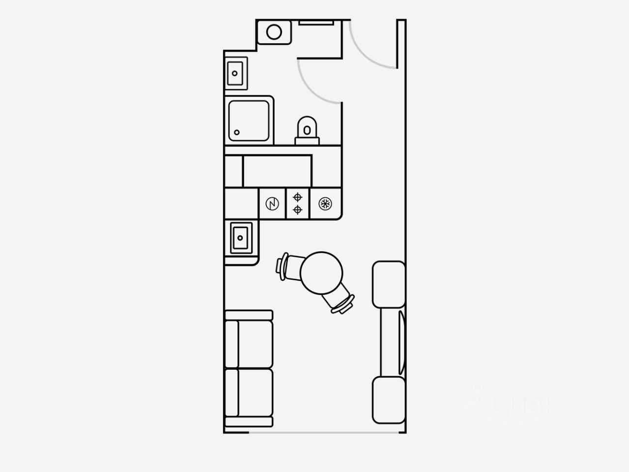 1-комнатная квартира, 24 м² — фотография 2