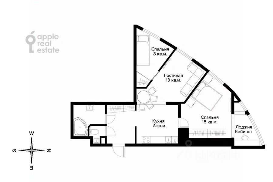 3-комнатная квартира, 73 м² — фотография 2