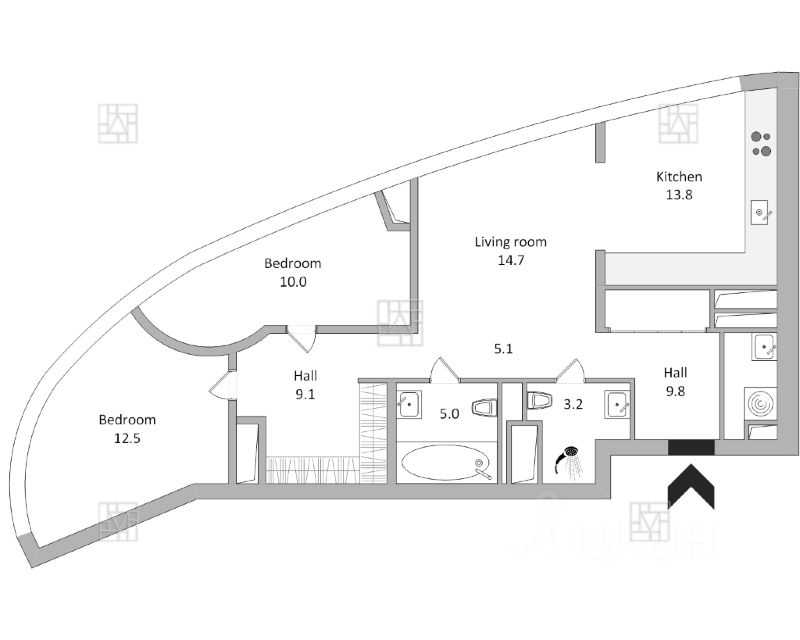 3-комнатная квартира, 87 м² — фотография 2
