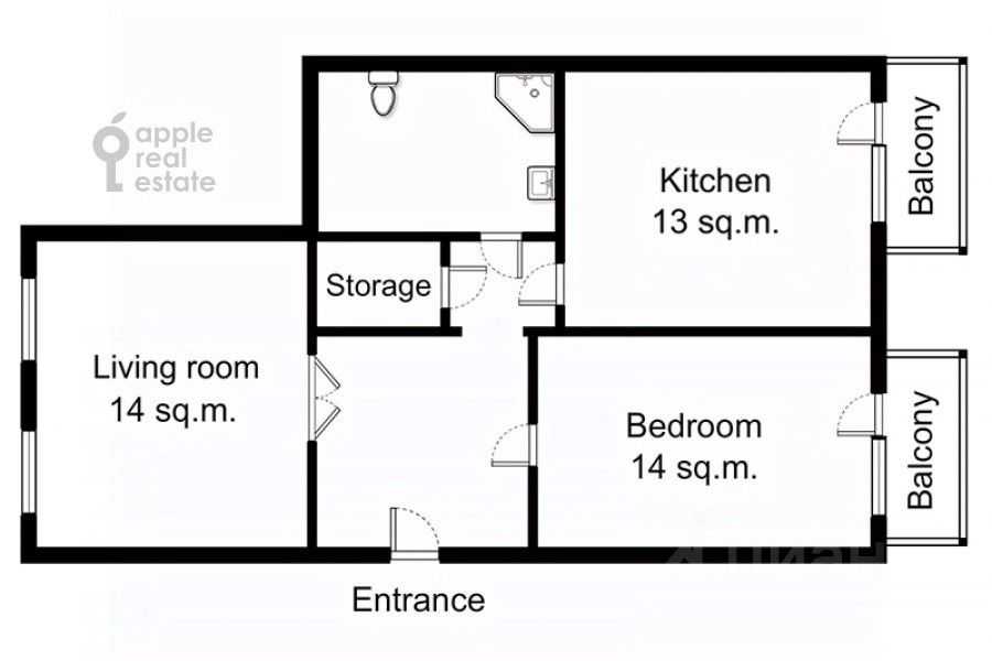 2-комнатная квартира, 70 м² — фотография 2