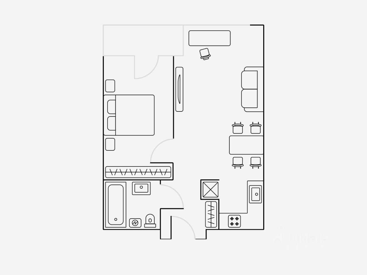 2-комнатная квартира, 47 м² — фотография 2