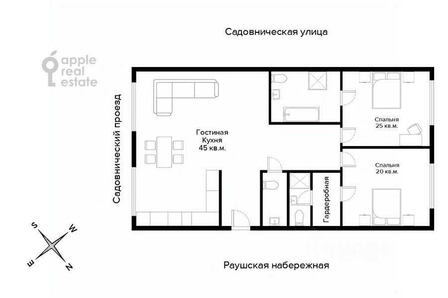 3-комнатная квартира, 109 м² — фотография 2
