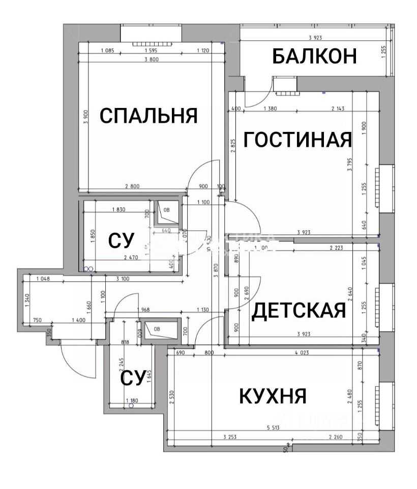 3-комнатная квартира, 69,3 м² — фотография 2