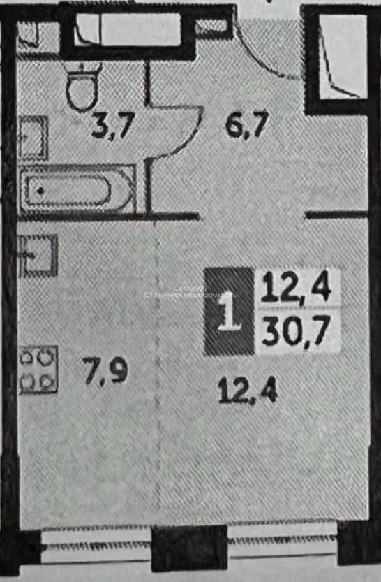 1-комнатная квартира, 31 м² — фотография 2
