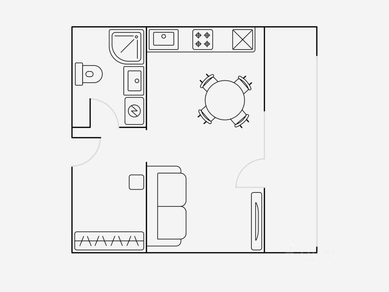 1-комнатная квартира, 32 м² — фотография 2