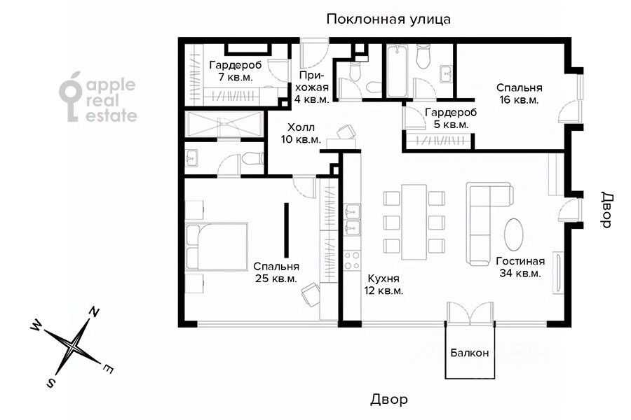 3-комнатная квартира, 126 м² — фотография 2