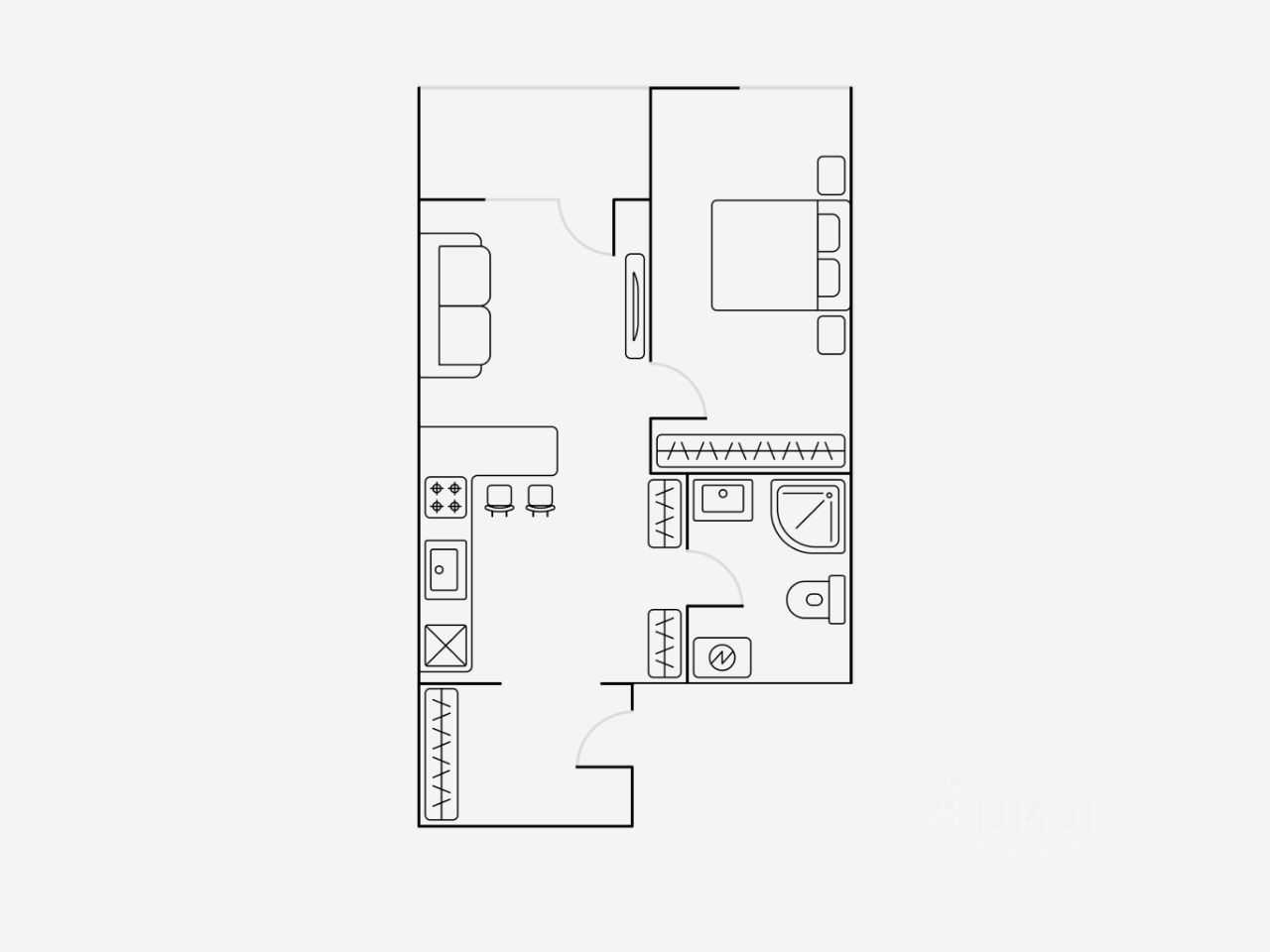 2-комнатная квартира, 52 м² — фотография 2