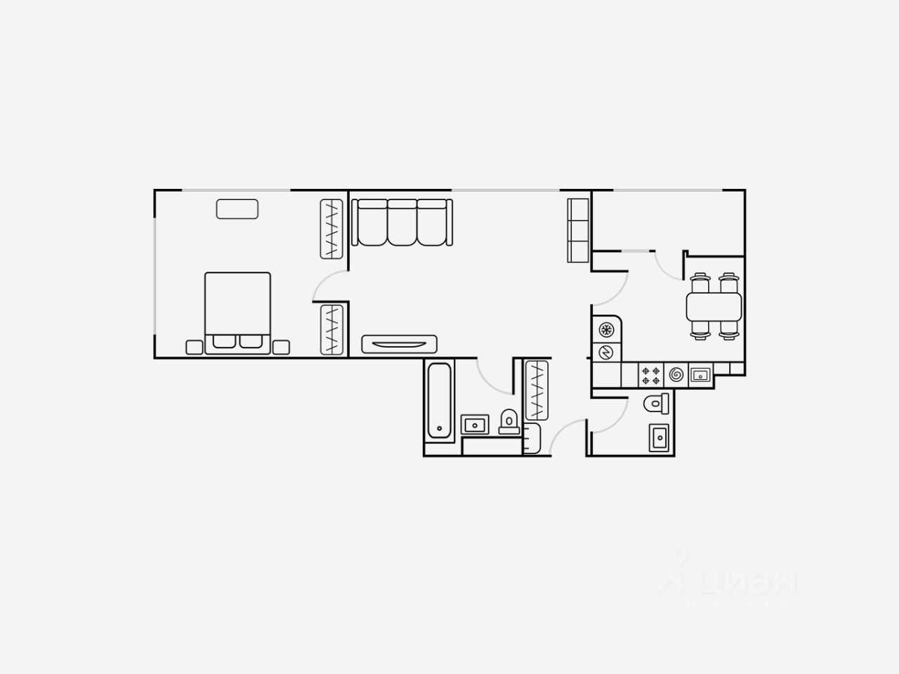 2-комнатная квартира, 65 м² — фотография 2