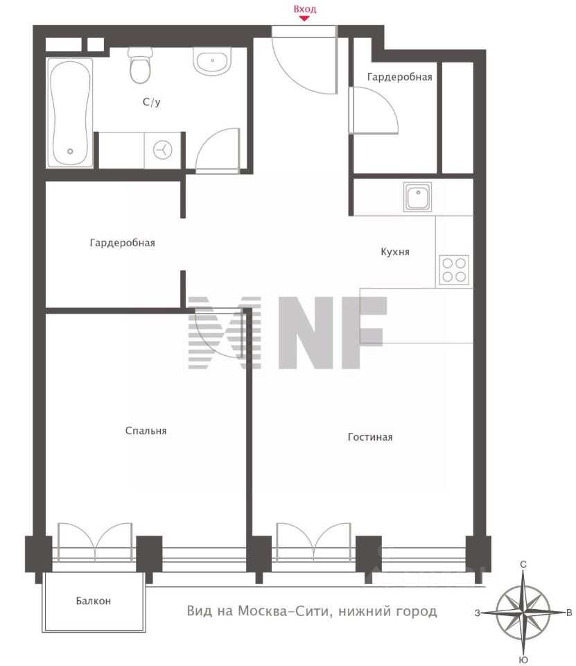2-комнатная квартира, 54 м² — фотография 2