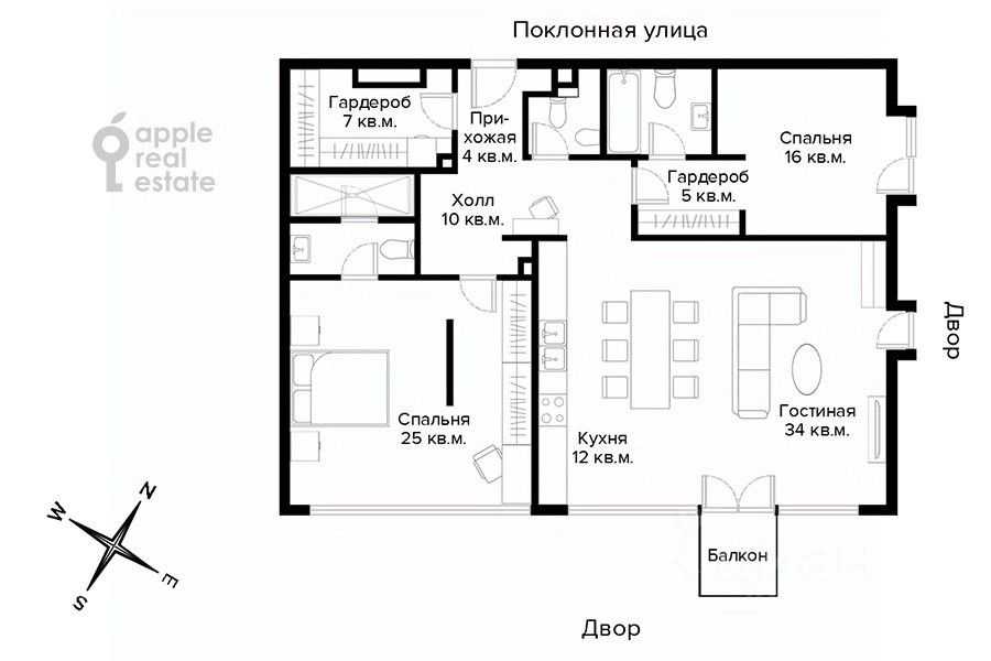 3-комнатная квартира, 126 м² — фотография 2