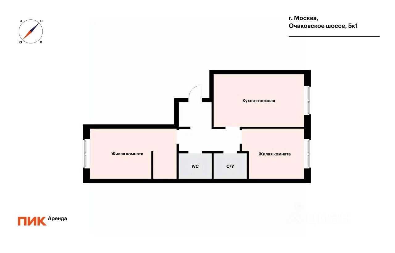 2-комнатная квартира, 63,9 м² — фотография 2
