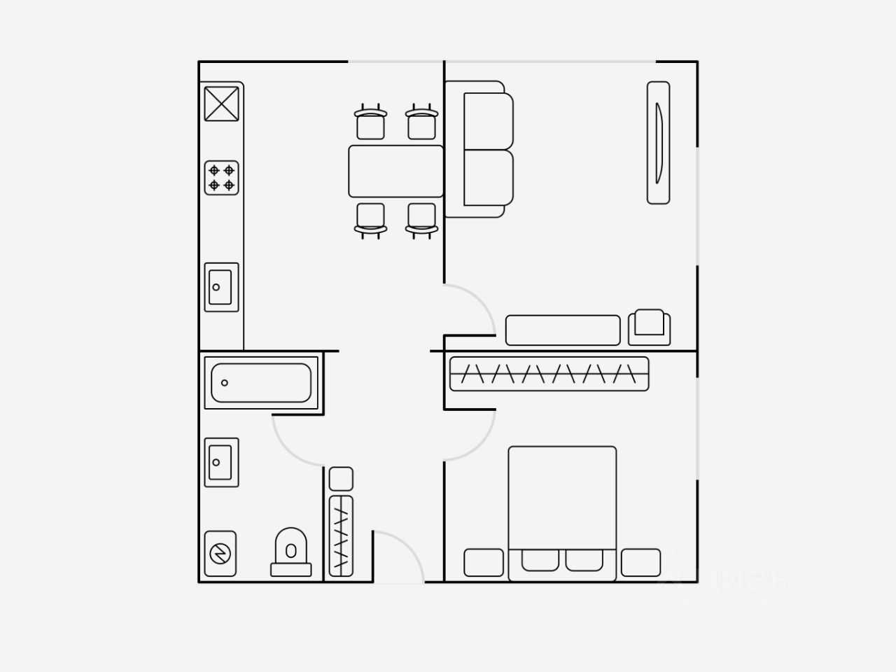 2-комнатная квартира, 68 м² — фотография 2