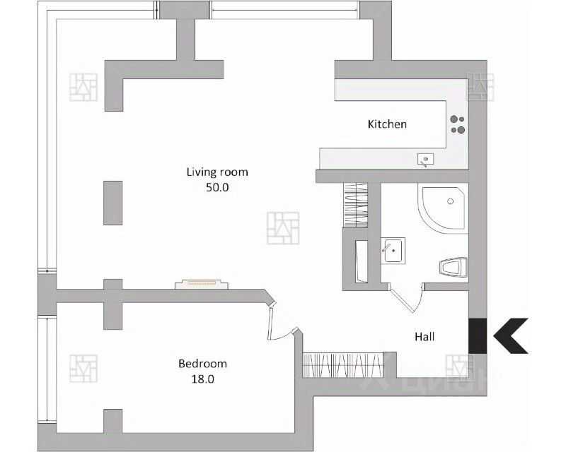 2-комнатная квартира, 90 м² — фотография 2