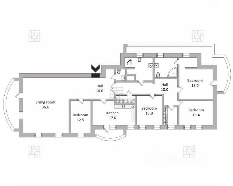 4-комнатная квартира, 180 м² — фотография 2