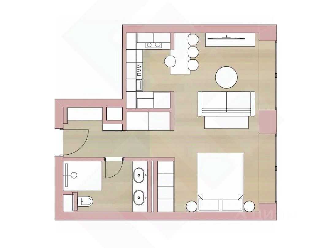 1-комнатная квартира, 41 м² — фотография 2