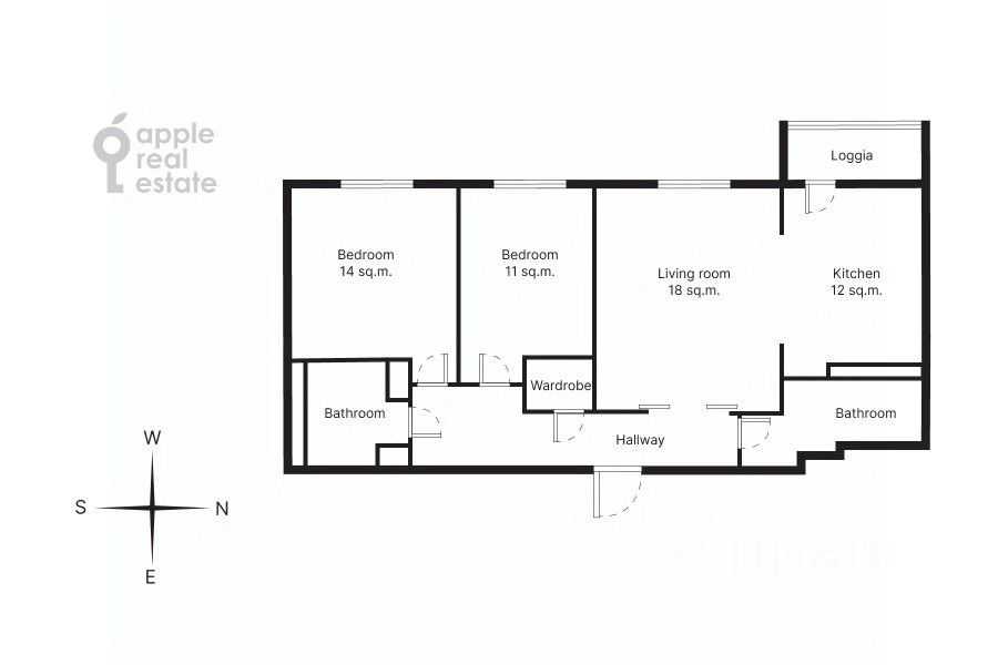 3-комнатная квартира, 83 м² — фотография 2