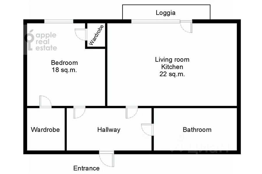 2-комнатная квартира, 56 м² — фотография 2