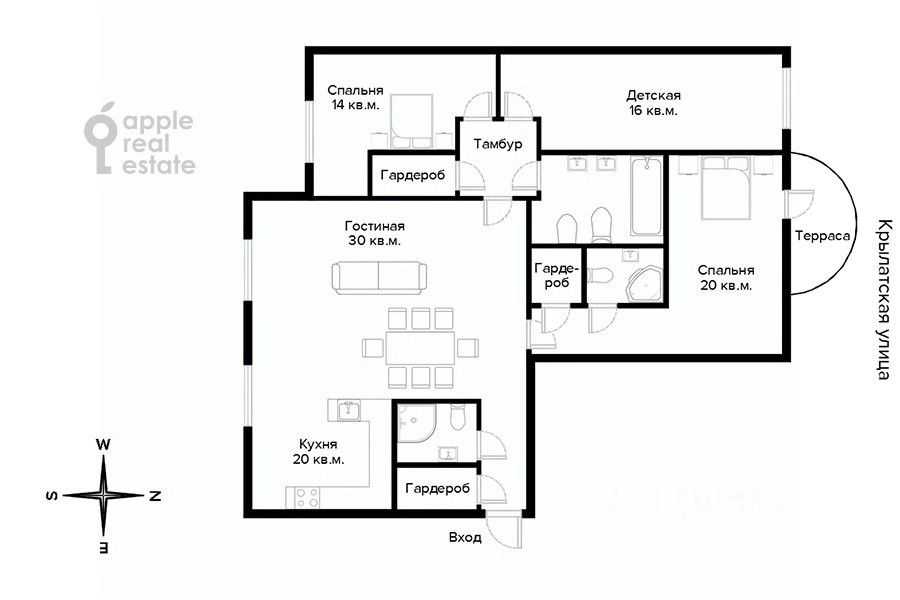 4-комнатная квартира, 158 м² — фотография 2