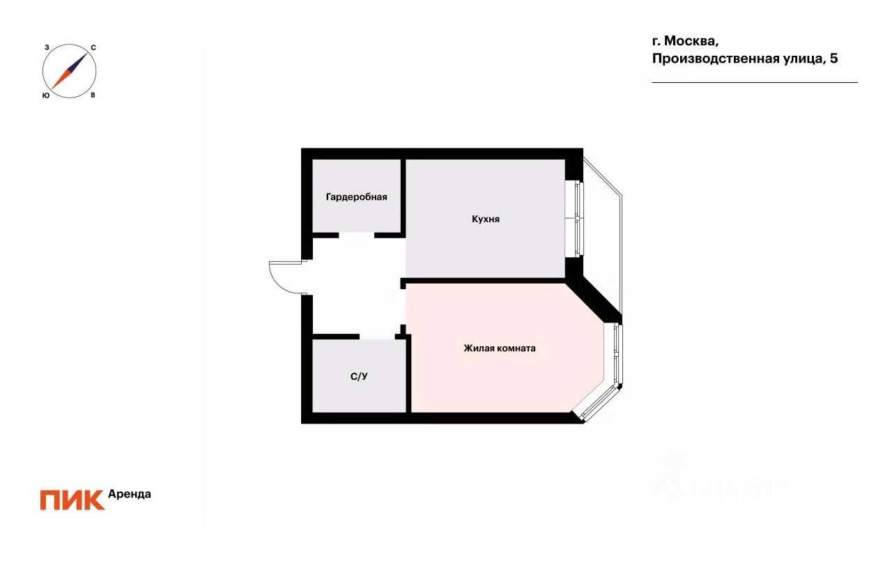 1-комнатная квартира, 38,5 м² — фотография 2