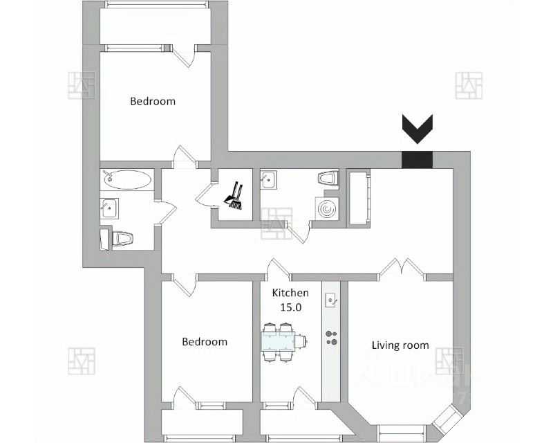 3-комнатная квартира, 92 м² — фотография 2