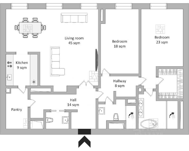 3-комнатная квартира, 150 м² — фотография 2