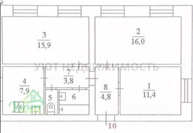 3-комнатная квартира, 65 м² — фотография 2