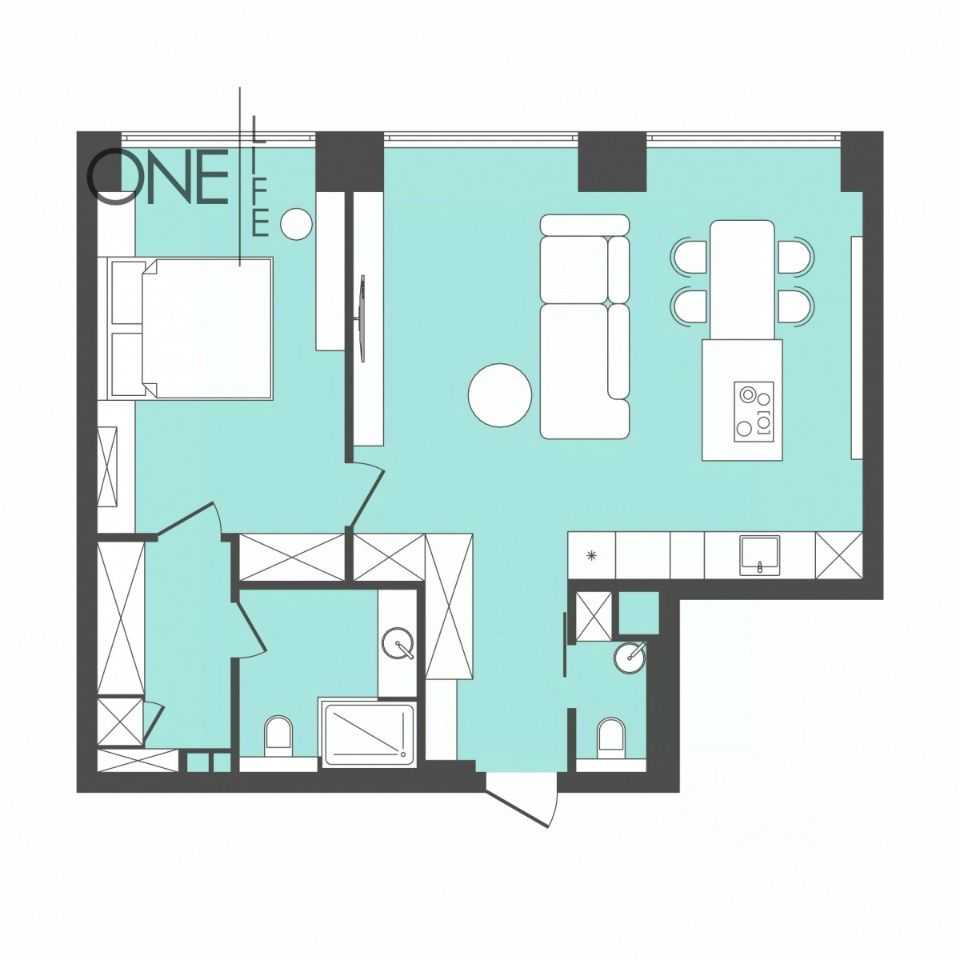 2-комнатная квартира, 66 м² — фотография 2