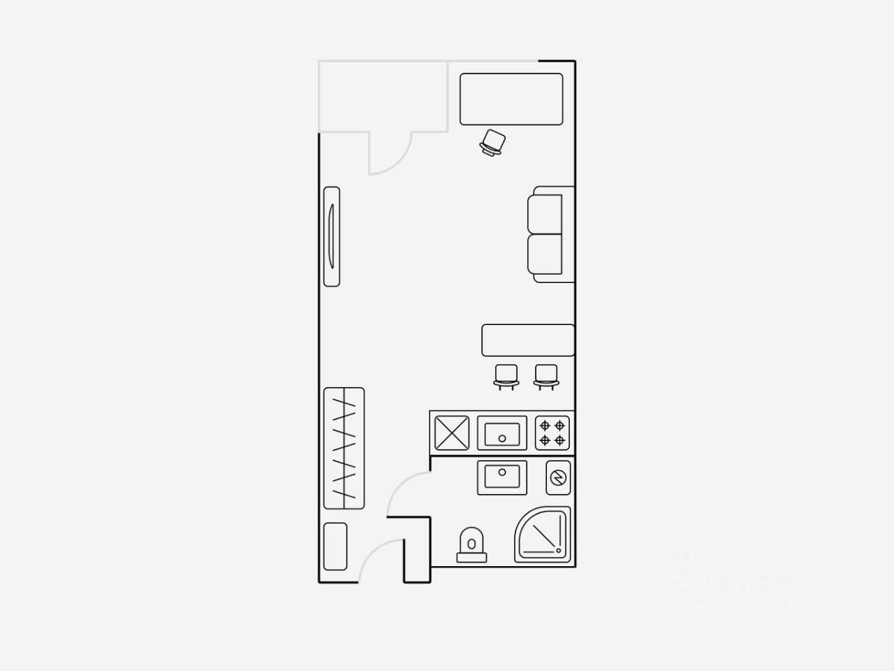 1-комнатная квартира, 32 м² — фотография 2