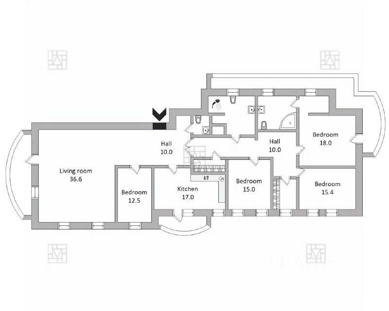 4-комнатная квартира, 180 м² — фотография 2