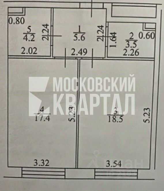 1-комнатная квартира, 49,2 м² — фотография 2